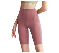 Short de Sport Femme Taille Haute sans Couture, Ultra Doux et Respirant, Push up pour sublimer la Silhouette, pour Yoga, Running, Gym, Danse et Loisirs (Rose,XL)