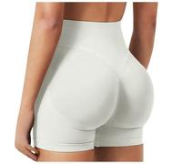 Short de Sport Femmes Push Up Taille Booty Scrunch Butt Legging Court sans Couture Short de Cycliste Yoga Course Collants Shorts Short Pole Dance Femme Short de Cyclisme Legging Gym (Light Gray, M)