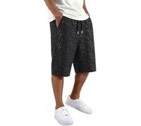 Short De Sport Homme Décontracté Été Bermudas Long Léger Effet Soie Glacée Tissu Respirant Taille Élastique Ajustable Coupe Ample Pantalon Court pour Voyage Plage Maison Loisirs
