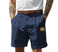 Short De Sport Homme Décontractés Respirant Pantalon Court avec Poches Taille Elastique Été Travail Shorts Outdoor Couleur Unie Confortable Légère Pantalons Streetwear Vacances Loisirs Quotidien