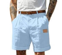 Short De Sport Homme Décontractés Respirant Pantalon Court avec Poches Taille Elastique Été Travail Shorts Outdoor Couleur Unie Confortable Légère Pantalons Streetwear Vacances Loisirs Quotidien