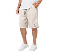Short De Sport Homme - Pantalon De Sport Fin en Soie Glacée pour Homme Séchage Rapide À Porter À L'Extérieur Été Cinquième Taille Moyenne (Khaki L)