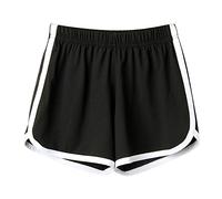 Short de sport pour femme - Short pour femme - Taille élastique - Grandes tailles - Short décontracté d'extérieur - Short en lin - Vêtements pour femme - Leggingsshorts d'été, Noir , XL