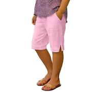 Short de sport pour filles avec poches à la taille - Couleur unie - Style décontracté - Rose - 12-13 ans