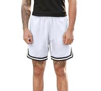 Short de sport pour homme de longueur genou - Short d’entraînement d’été avec cordon de serrage - Short de course, de formation, d’entraînement, en maille à séchage rapide avec taille élastique