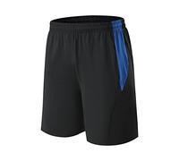 Short de sport pour homme en maille à séchage rapide, léger, respirant, taille élastique, short d'entraînement avec poches, pantalon de course à pied, coupe ample, couleur unie, demi-pantalon pour
