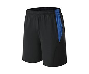 Short de sport pour homme en maille à séchage rapide, léger, respirant, taille élastique, short d'entraînement avec poches, pantalon de course à pied, coupe ample, couleur unie, demi-pantalon pour