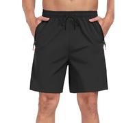 Short de Sport pour Homme. Pantalon Respirant avec Poches Zippées et Taille Élastique. Short d'Entraînement Léger et à Séchage Rapide pour la Course, Le Fitness et la Salle de Sport.