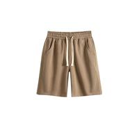 Short de Sport pour Homme, Short en Jersey de Coton Doux, Short en Tricot à Enfiler avec Poches, Short de Sport en Tricot (FR/ES, Alpha/Lettres, 5TG, Taille Normale, Taille Normale, Marron)