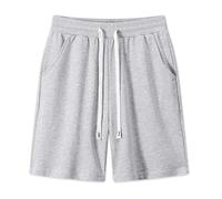 Short de Sport pour Homme, Short en Jersey de Coton Doux, Short en Tricot à Enfiler avec Poches, Short de Sport en Tricot (FR/ES, Alpha/Lettres, 5TG, Taille Normale, Taille Normale, Gris)