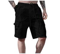 Short de Sport pour Homme Shorts Cargo Longueur Genou sous Le Doux et léger Taille Lastique Jogging Court Fitness, l'extérieur, l'été