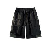 Short de sport pour homme - Taille élastique - Respirant - Séchage rapide - Pour la course à pied, l'entraînement et le fitness, Noir , XXL