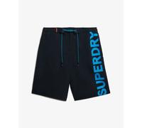 Superdry Classic 19´´ Logo Swimming Shorts Bleu S Homme