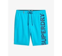 Superdry Classic 19´´ Logo Swimming Shorts Bleu S Homme