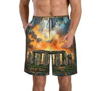 Short De Surf Coucher De Soleil Irlande Ancienne Nœud Irlandais Beau Casual Maillot Surf avec Cordon Shorts pour Piscine Vacance Sport 3XL