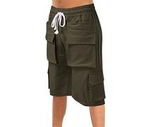 Short de travail cargo noir pour homme avec 8 poches personnalité, vêtements de rue vêtements d'été décontractés intelligents demi-pantalon de jogging, de marche, de sport, shorts de plage, shorts de