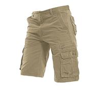 Short de travail cargo pour homme avec braguette à boutons - Bermuda d'été épais - Pantalon de survêtement tactique multi-poches - Pantalon court de trekking - Pantalon de travail utilitaire