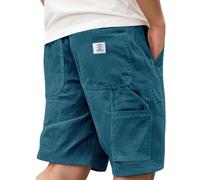 Short De Travail Homme Velours côtelé Vintage Shorts Homme Été Multi-Poches Ceinture Couleur Pure Bermuda Militaire Respirante Casual Mode Slim Fit Léger Et Mince Confortable Pantaloncourt