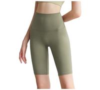 Short de yoga 2026 pour femme, taille haute, taille haute, brossé, séchage rapide, short de yoga, course à pied, cyclisme, fitness, vert militaire, XL
