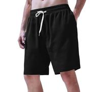 Short de yoga pour homme à taille élastique, pantalon de jogging pour homme, pantalon court pour vêtements de sport, jogging baggy pour homme, tenue décontractée, plage, sport, course à pied, Noir , M