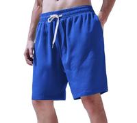 Short de yoga pour homme à taille élastique, pantalon de jogging pour homme, pantalon court pour vêtements de sport, jogging baggy pour homme, tenue décontractée, plage, sport, course à pied, bleu