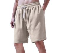 Short de yoga pour homme à taille élastique, pantalon de jogging pour homme, pantalon court pour vêtements de sport, jogging baggy pour homme, tenue décontractée, plage, sport, course à pied, kaki, L