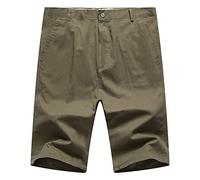 Short décontracté à coupe classique pour homme, extensible et solide avec plusieurs poches, short léger et confortable de 12,7 cm (vert kaki, taille 31)