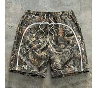 Short décontracté ample à cordon de serrage avec motif de branche pour hommes L,M,S,XLLettres,Plantes,Tout ImpriméTissu tissé