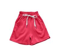 Short décontracté pour filles avec bretelles à nœud papillon - Short léger d'intérieur à poches, idéal pour la maison et les jeux quotidiens, en coton doux respirant, taille 2-6 ans (3-4 Years)