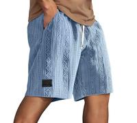 Short décontracté pour homme - Coupe ample - Respirant - Vêtement de tous les jours - Design tendance - Logo uni - Pantalon court pour t-shirts, bleu ciel, 4XL