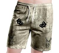 Short décontracté pour Homme pour l'été, Parfait pour Les Sorties Quotidiennes et décontractées, avec Un Design imprimé de Lettres, Une Coupe Confortable pour Les Festivals de bière et Les Tenues