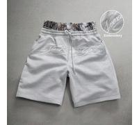 Short décontracté pour hommes avec taille à cordon de serrage et poche, avec broderie de lettres L,M,S,XL,XSgraphique,Lettres,PlantesTissu tricoté
