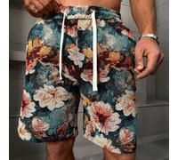 Short décontracté style vacances pour hommes, motif floral jacquard INS, cadeau pour petits amis ou maris, pour la rentrée scolaire L,M,S,XL,XXLFloral,Plantes,Tout ImpriméTissu tissé