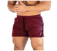 Short d'été 2026 pour homme avec attache de couleur assortie à cinq points pour le sport et les loisirs, Rouge, XXL