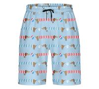 Short d'été décontracté 2026 pour femme avec imprimé intégral, taille haute et taille élastique, confortable pour le sport quotidien, pantalon de course, short de sport de plage, bleu clair, L