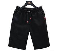 Short d'été décontracté à séchage rapide pour homme - Grande taille - Avec taille élastique - Pour un style de vie actif - Noir XL (2XL Noir)