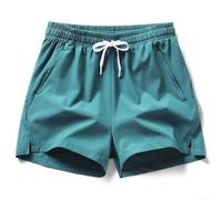 Short d'été en trois parties pour homme avec ceinture réglable pour la plage, le yoga et le temps (taille L) Bleu