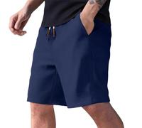Short d'été pour homme avec motif gaufré et cordon de serrage, respirant et extensible, séchage rapide, pantalon décontracté avec poches latérales pratiques et coupe ample, bleu marine, XL
