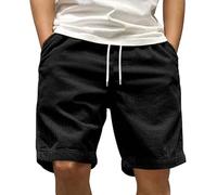 Short d'été pour homme - Couleur unie - En velours côtelé - Short de bain pour homme - Short de bain - Short de bain - Jambes larges - Short de vacances - Short de plage - Short uni en velours côtelé,