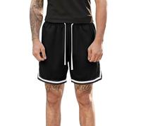 Short d'été pour homme en maille respirante - Taille élastique et cordon de serrage - Léger - Confortable et élégant - Pour le tennis, le basket-ball et le football
