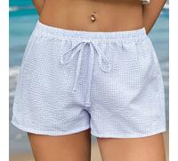 Short d'été style minimaliste décontracté à imprimé rayures et nœud pour femmes, style Y2K Sunshine Girl L,M,S,XL,XS,XXL,XXSUnicoloreTissu tissé
