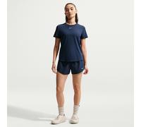 Short doublé à taille mi-basse 8 cm Dri-FIT Nike One pour femme Midnight Navy/Blanc XL (FR 50-52)