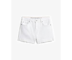 Short effilochÃ© Ã taille mi-haute femme Superdry Blanc 28