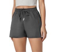 Short élastique pour femme avec poches d'entraînement confortables pour l'été 2026, gris, XL