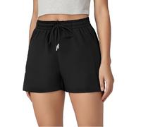 Short élastique pour femme avec poches d'entraînement confortables pour l'été 2026, Noir , S