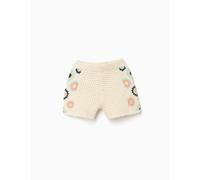 Short En Coton Avec Fleurs Au Crochet Blanc 9/10A