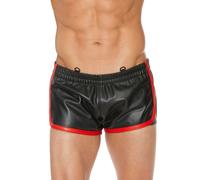 Short en Cuir Versatile Noir/Rouge Taille L/XL