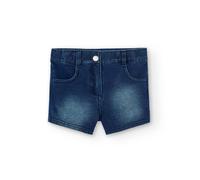 Short En Denim Avec Bouton Et Fermeture É Bleu 7A