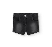 Short En Denim Avec Bouton Et Fermeture É Noir 5A
