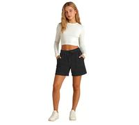 Short en jean ample pour filles - Short d'été à taille élastique avec poches à cordon de serrage - Respirant - Jambe large - Pantalon de sport décontracté